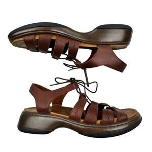 Dansko Brown Leather Elena Lace Up Gladiator Comfort Sandals Women's 41/10.5-11